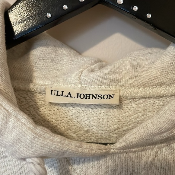 Ulla Johnson Oat Beige Cotton Tassel Drawstring Hoodie Sweatshirt - Picture 4 of 10